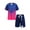 Royal Blue, variant on Doomiva Girls Boys Football Team Uniform Sportwear Short Sleeve Shirts with Shorts Set Fluorescent Green 5-6