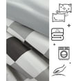 thumbnail image 3 of Urban Shop 3-Piece Grey Checkerboard Comforter, Full, 3 of 8