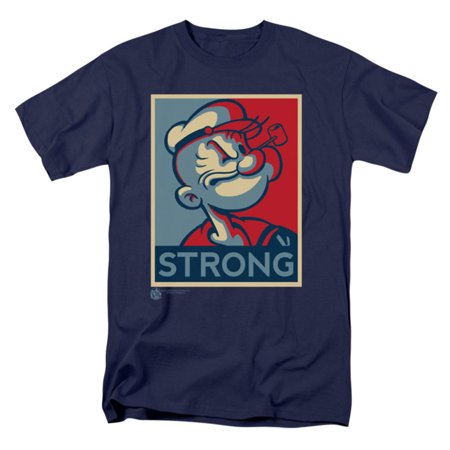 Popeye T-shirt Tee - Popeye Men's Strong T-shirt Navy