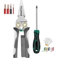 thumbnail image 1 of Herramienta Pelacables Pinzas Electricista con Comprobador de Voltaje Herramienta Pelacables Cortador Pelacables Crimpadora para Cortar B, 1 of 5