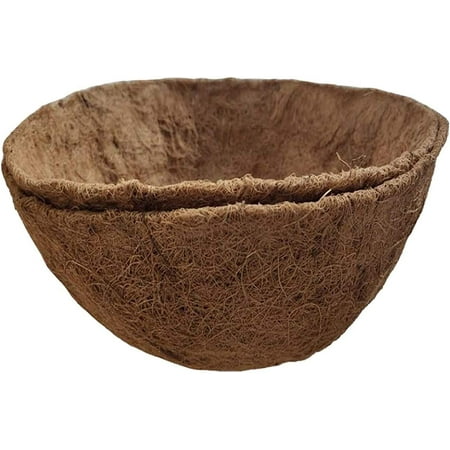 14 inch Coco Liner for planters  2PCS Round Replacement Plant Basket Liners Coco Fiber Liner for Hanging Basket (14 inch Round)