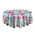 thumbnail image 5 of Pioneer Flower Round Tablecloth 60" X 60",Wrinkle Wipeable Table Cloth for Kitchen Dining Room Picnic Patio Party, 5 of 6