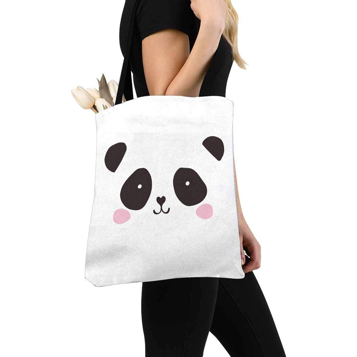 HATIART Cute Panda Bear Face Black and White Canvas Reusable Tote Bag Durable Shopping Tote Bags Book Bags for Women Men Kids Walmart