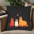 thumbnail image 5 of Whimsical Animal Throw Pillow Covers - Set of 2 18x18in Featuring Friendly Fox Bear & Cat in Starry Night Design for Couch Bed Car, 5 of 8