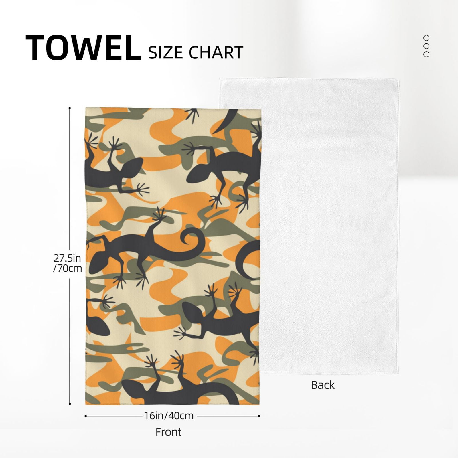 Lizard Camouflage Camo 27.5" x 16" Ultra Soft Hand Towel, Face Wash Cloth for Bathroom, Gym, Travel, Pool
