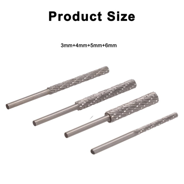 Durable 4pcs Set of HSS Rotary Files for Wood Carving & Plastic Grinding