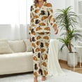 thumbnail image 2 of Top-kevin Womens Pajamas Set Croissant Pancake Strawberry Soft Long Sleeve Sleepwear Button Down Sets, 2 of 12