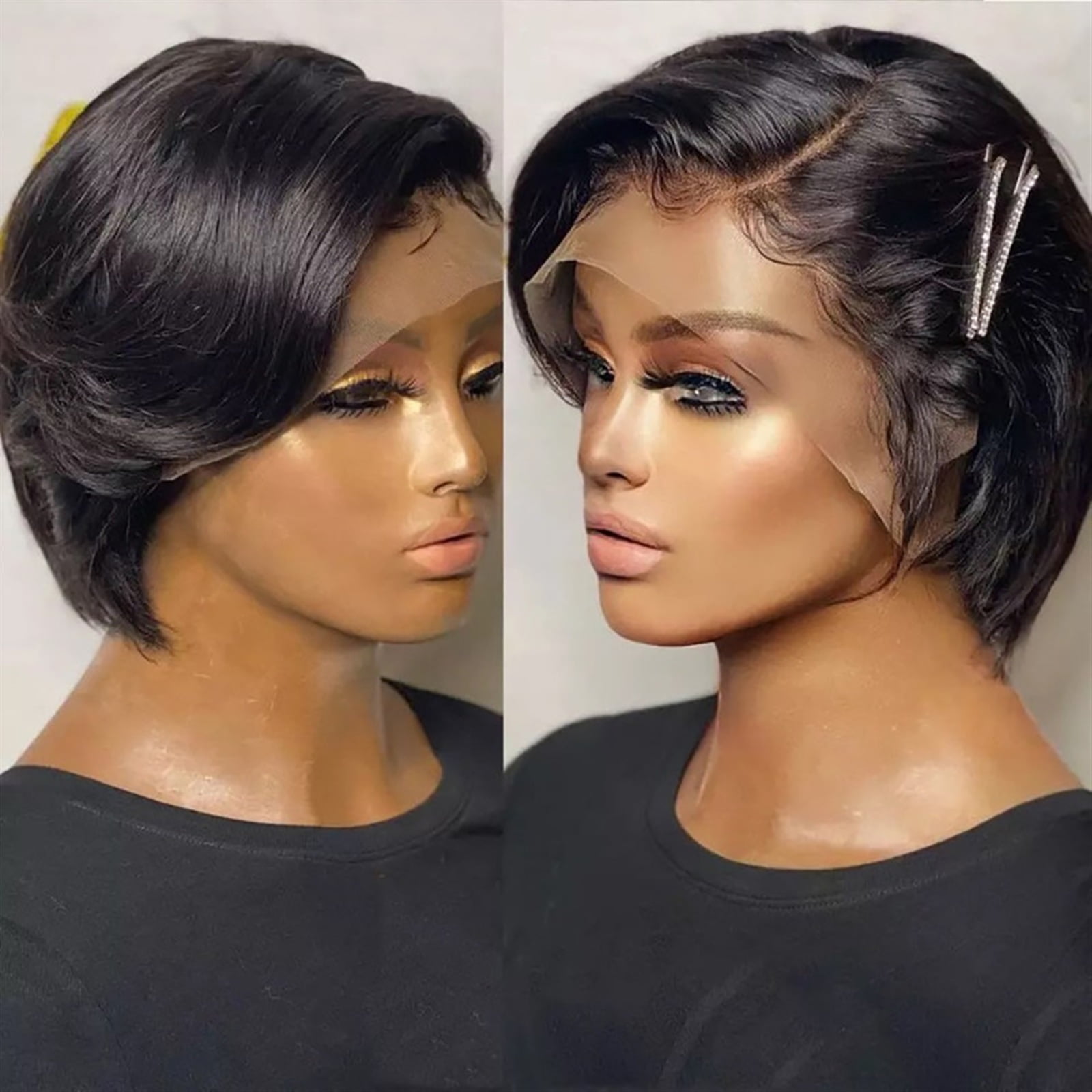 Short Pixie Cut Wigs 13×4×1 Lace Frontal Wig for Women Brazilian Human Hair Short Straight T Part Transparent Lace Front Wig