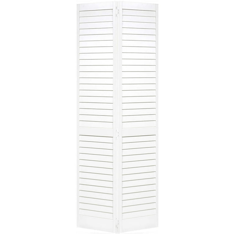 Kimberly Bay Louvered Pine Wood Painted Plantation Bi-Fold Door