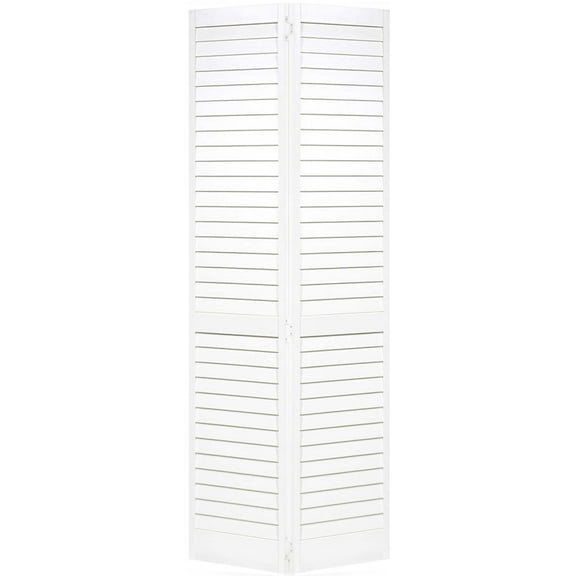 Plantation Louver Louver White Solid Pine Core Bi-fold Door