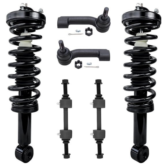 Detroit Axle - 2WD Front Struts   Outer Tie Rods   Sway Bars Replacement for 2009-2013 Ford F-150 (Excludes Raptor Models)- 6pc Set