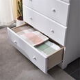 thumbnail image 6 of Pemberly Row Contemporary 5-Drawer Solid Pine Wood Chest Dresser in White, 6 of 8