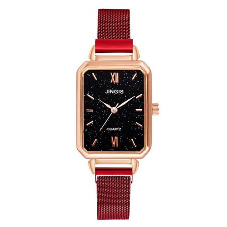 Luxury Rectangle Marble Dial Bracelet Quartz Watches For Women Rose Gold Ladies Black Clock Relogio Feminino
