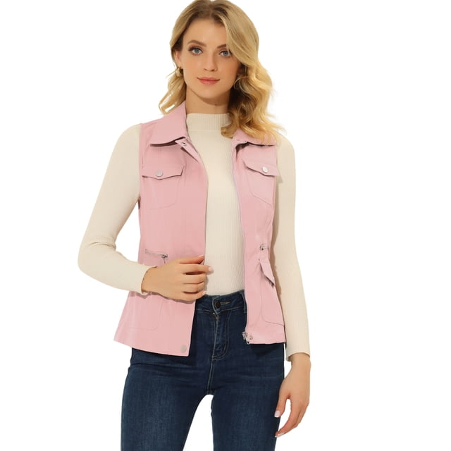 Chaleco sin mangas Allegra K Utility Anorak Rosa S