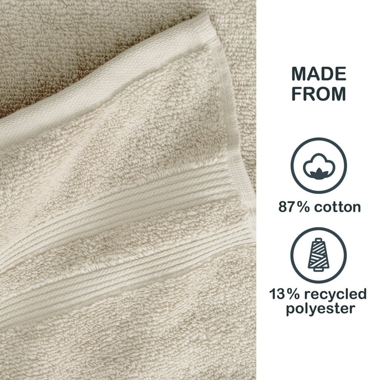 Mainstays Performance Cotton 6-Piece Bath Towel Set, Super Soft