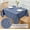 Denim Blue, variant on Inosoo Faux Linen Fabric Rectangle Table cloth, 52"x 70" Stain and Wrinkle Resistant Washable Table Cover, Mocha Brown Water Repellent Fall Tablecloth