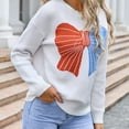 thumbnail image 4 of Sweaters for Women Long Sleeve Crew Neck Pullover Colour Block Sweater White XL, 4 of 4