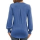 thumbnail image 5 of Blusa con escote en V y muesca, camisa holgada y fruncida de manga larga con escote en V y muesca para mujer, diseño aerodinámico, 5 of 6