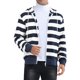 thumbnail image 1 of SUDADERAS A RAYAS INSPIRADORAS CHIC para hombres, chaquetas de manga larga con cremallera y bloques de color con bolsillos, 1 of 1