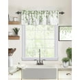 thumbnail image 2 of Green Leaf Windows Valances Curtain Watercolor Floral Green Eucalyptus Kitchen Valances Rod Pocket Round Leaves Window Treatment Short Topper Curtains for Kitchen Bathroom Living Room 1 Panel,54x18 in, 2 of 6