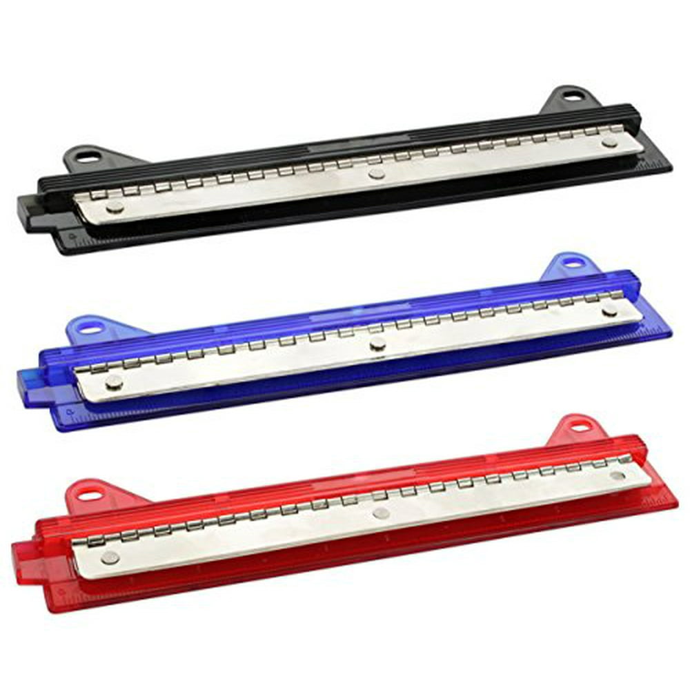 Emraw 3 Hole Punch with Ruler Ring Binder, Plastic paper hole punch