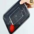 thumbnail image 7 of Disposable Lunch Box, Food Grade Plastic, Takeaway Tableware, Leak Proof Airtight, for Microwave Freezer Storage, Transparent Rectangular Container | Black KTFgvq, 7 of 7