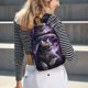 thumbnail image 5 of Disketp Purple Moon Cat print Canvas Backpack Lightweight Travel Daypack Student Rucksack Laptop Backpack-, 5 of 5