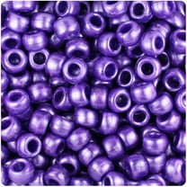 BeadTin Dark Purple Pearl 9mm Barrel Pony Beads (500pc)