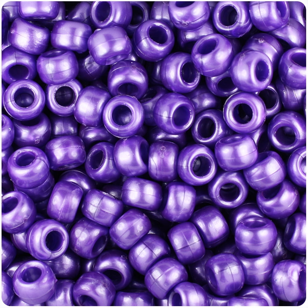 BeadTin Dark Purple Pearl 9mm Barrel Pony Beads (500pc) - Walmart.com ...