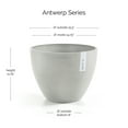 thumbnail image 2 of Ecopots Antwerp Durable Modern Round Indoor/Outdoor Recycled Based Composite Flower Pot Planter, White Grey, 16", 2 of 4