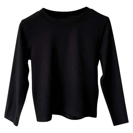 

ameIAEA Toddler Kids Boys Girls Base Layer Shirts Long Sleeve Crewneck Solid Color Tee Tops