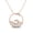 Rose Plated Silver, variant on 4 MM Round Pearl Open Circle Wave 925 Sterling Silver Women Swirl Chain Necklace