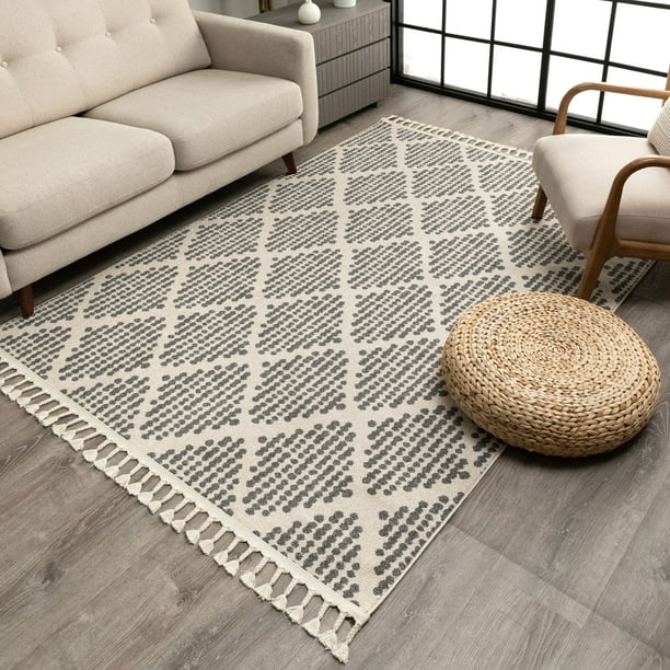 Well Woven Cenadora Grey Moroccan Trellis Area Rug