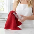 thumbnail image 5 of Unique Bargains 2Pcs 100% Cotton Waffle Weave Solid color Kitchen Towels Red 12" x 12", 5 of 7