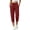 Red, variant on Womens Capri Joggers with Thin Fleece Drawstring Lounge Sweatpants Beige Cropped Pants with Pockets Size L