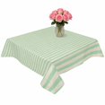 thumbnail image 2 of Sage Green Striped Table Cloth Waterproof Tablecloths, Modern Simple Farmhouse Beige Tablecloth Dining Table Cover for Kitchen Party Tabletop Outdoor, Square Tablecloth 54x54 Inch, 2 of 9