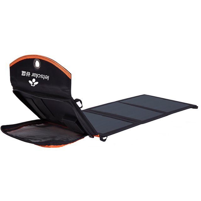 Cargador solar portátil Carga solar plegable Camping Sun Power para exteriores Negro Compat Abanopi Carga solar