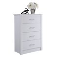 thumbnail image 3 of Hodedah Four Drawer Contemporary Wooden Chest in White Finish, 3 of 7