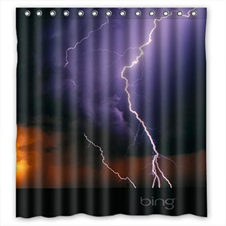 mohome rain lightning gloomy sky shower curtain waterproof polyester fabric shower curtain size 66x72 inches