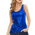thumbnail image 4 of QHFBli Women's Sequin Tops Sleeveless Sparkle Sequin Tank Top Shimmer Vest Glitter Camisole, 4 of 6