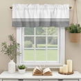 thumbnail image 3 of White Geometric Gray Stripes Window Valance Curtain Modern Minimalist Rod Pocket Short Curtain for Living Room, Bedroom & Kitchen Window Decor 42x12in, 3 of 8