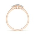 thumbnail image 2 of ANGARA Natural Diamond Trellis Three Stone Engagement Ring in 14K Rose Gold for Women (Size-3.7mm| Color-K| Clarity-I3) | April Birthstone, Anniversary, Jewelry Gift for Women | Natural Diamond Ring, 2 of 8