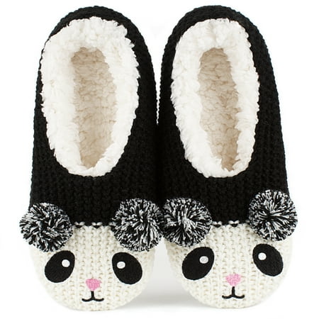 

Women s Cute Animal House Slippers Non-slip Grippers Comfy Warm Indoor Fluffy Soft Bedroom Fuzzy Sock Shoes Winter Christmas Cozy Funny Smiley Face Panda Gifts Unique Teen Girls Size 7-8