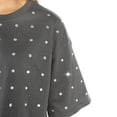thumbnail image 5 of Women's Gameday Couture Gray West Virginia Mountaineers Go Time Rhinestone Crop T-Shirt, 5 of 5