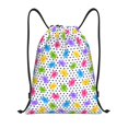 thumbnail image 1 of Saiise Bear And Polka Dot Pattern Sports Drawstring Backpack - String Swim Gym Bag with Wet Proof Pocket for Women&Men-Small, 1 of 6