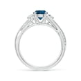 thumbnail image 2 of ANGARA Natural London Blue Topaz & Diamond Twisted Vine Ring in 14K White Gold for Women (Size-6mm) | November Birthstone, Anniversary, Jewelry Gift for Women | Natural London Blue Topaz Ring, 2 of 10