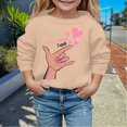 thumbnail image 2 of Toddler Valentines Day Outfit Girl Crew Neck Sweatshirt Love Heart Print Long Sleeve Pullover Kids Clothes Girls for Toddler Girl 6-7 Years, 2 of 4