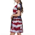 thumbnail image 2 of Fotbe USA Aigle avec Ailes Déployées Robe Décontractée Mode Femme Manches Courtes Robe Maxi Robe T-Shirt Rayée Longue Robe Maxi à Blocs de Couleur, 2 of 6