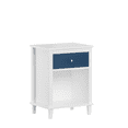 thumbnail image 6 of Tcbosik 2 Tier Nightstand with Drawer and Storage Shelf, Bedside Table End Table for Small Space, Living Room, Bedroom, Space Saving, White+Navy, 6 of 7