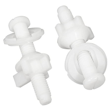 

QIFEI Universal White Plastic Toilet Seat Hinge Bolt Screw For Top Mount Toilet Seat Hinges 2 Pack